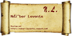 Néber Levente névjegykártya
